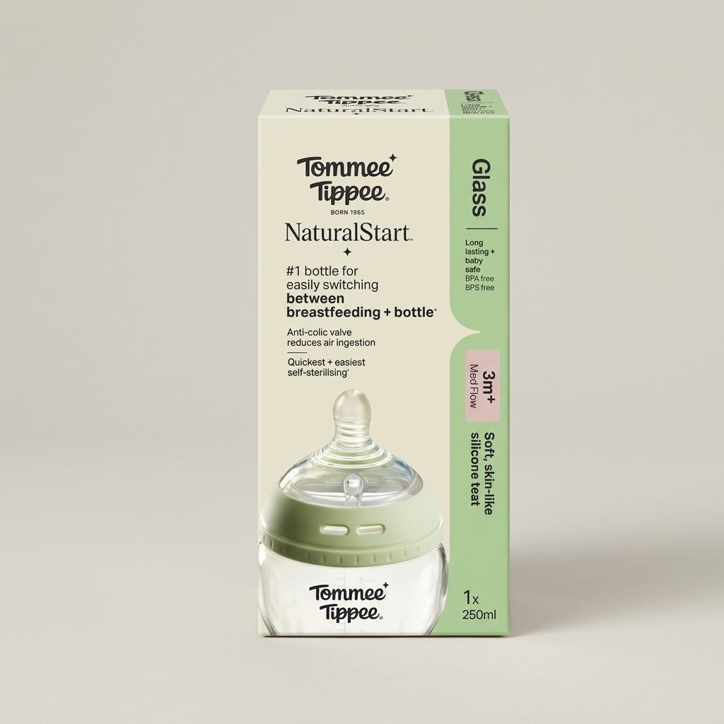Tommee Tippee Natural Start Glass Baby Bottle (250ml)