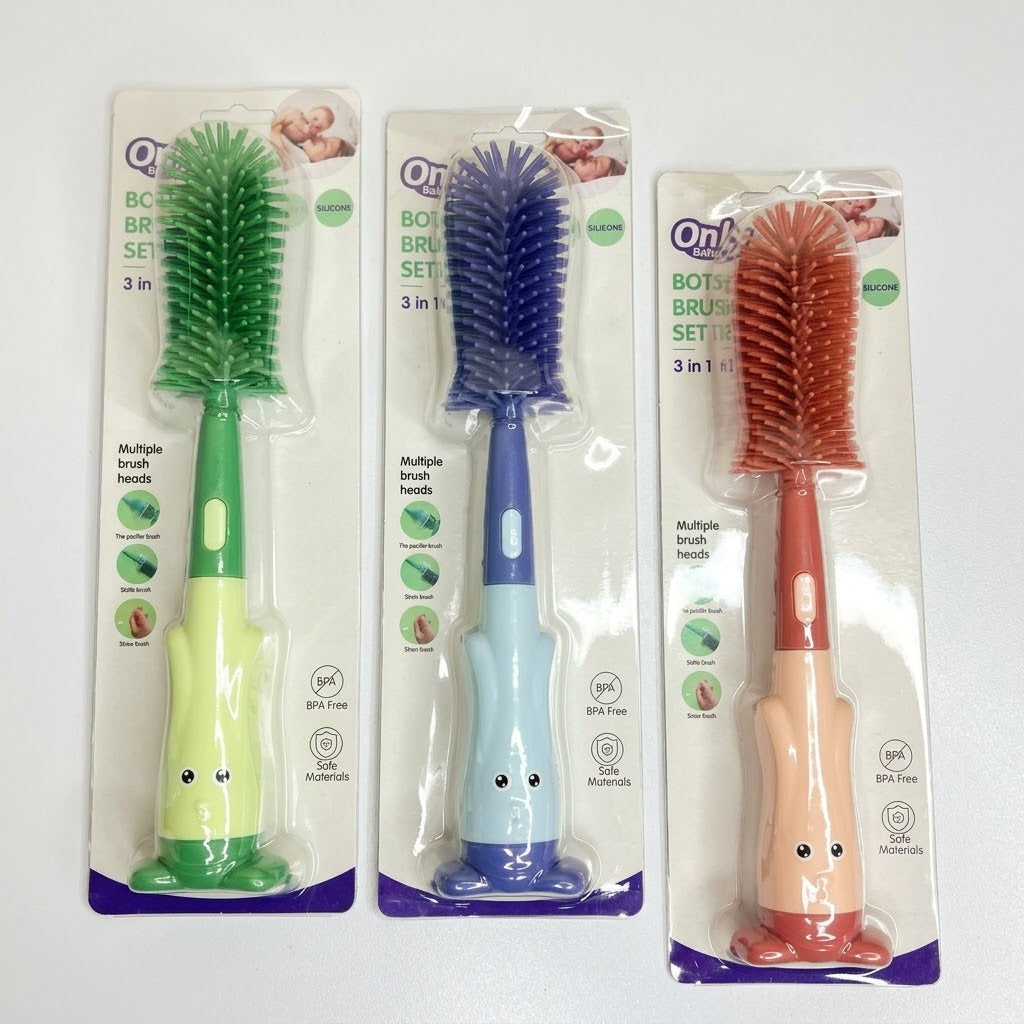 Baby 3-in-1 Silicone Bottle Brush Set