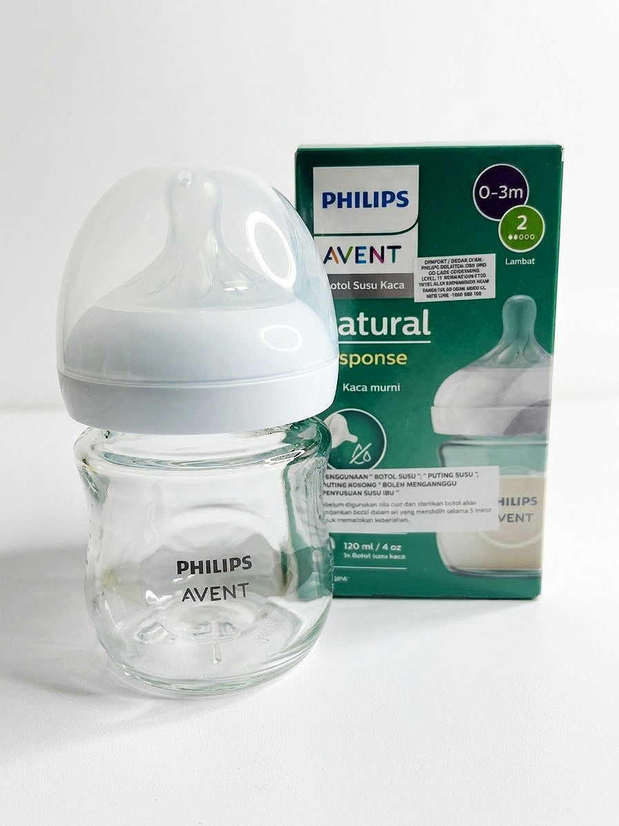 Philips Avent Natural Response Glass Baby Bottle (120 ml / 4 oz)