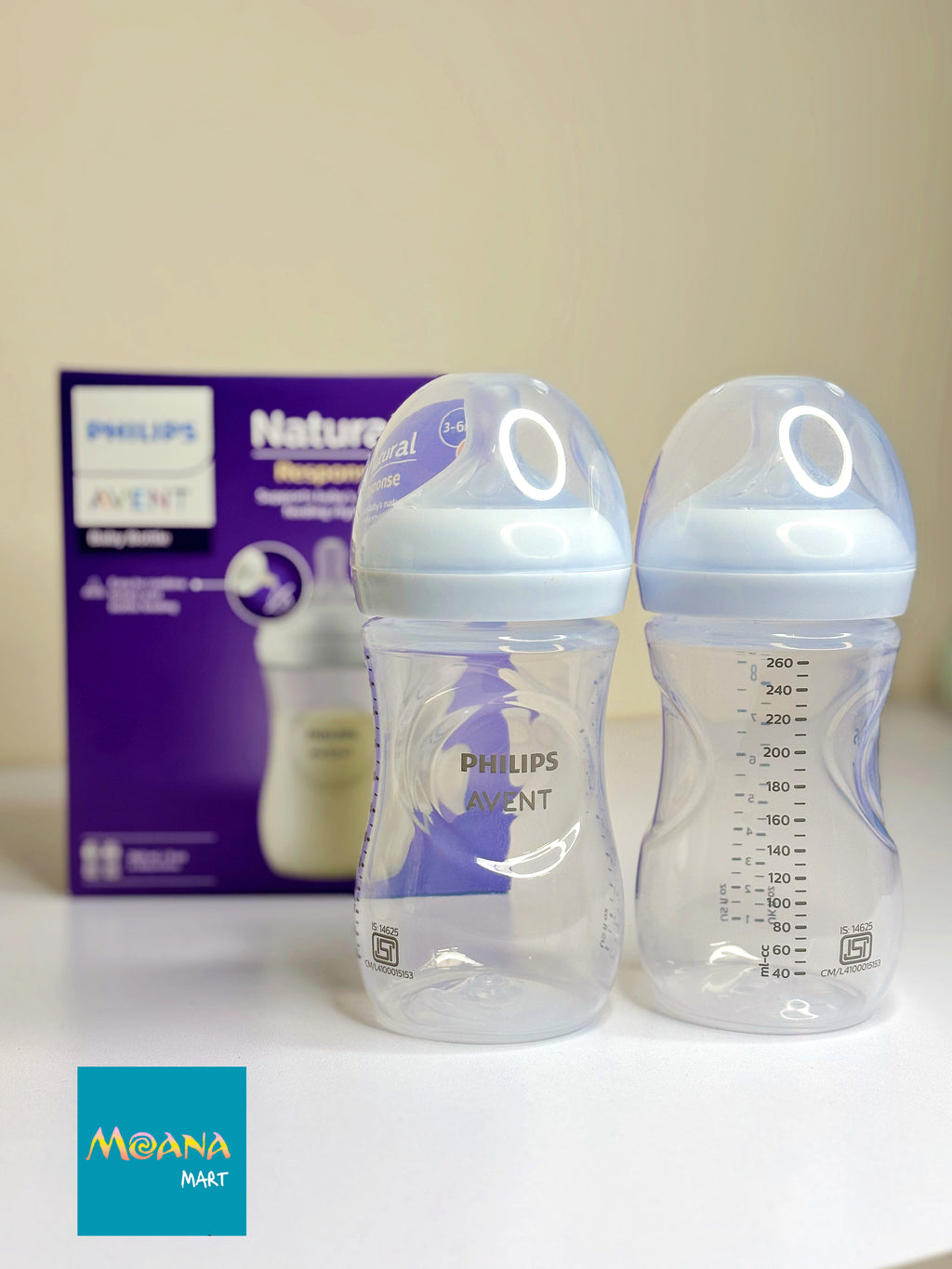Philips Avent Natural Response Baby Bottle (2 Pack) 260ml.