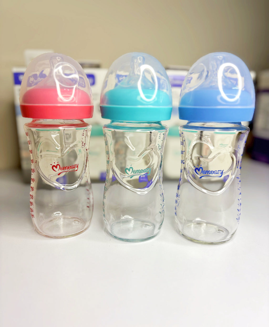 Momeasy Wide Neck Glass Feeding Bottle 240ml