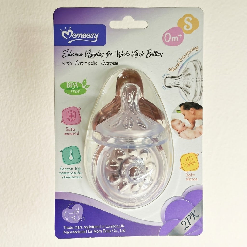 Momeasy Silicone Nipples for Wide Neck Bottles.